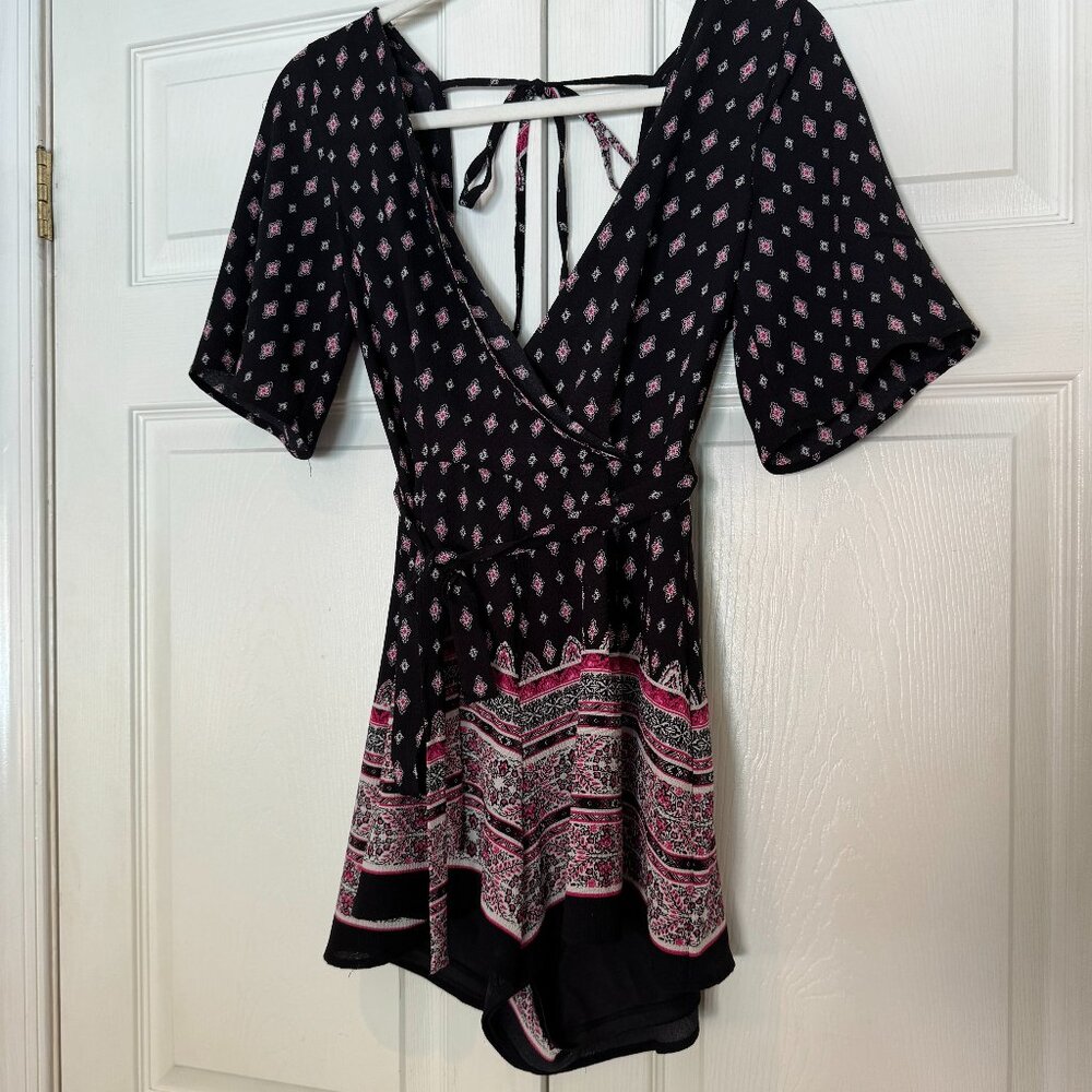 Three Pink Hearts Romper